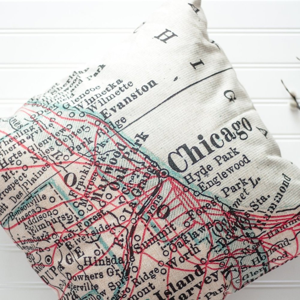 Chicago Decorative Throw Farmhouse Pillow
